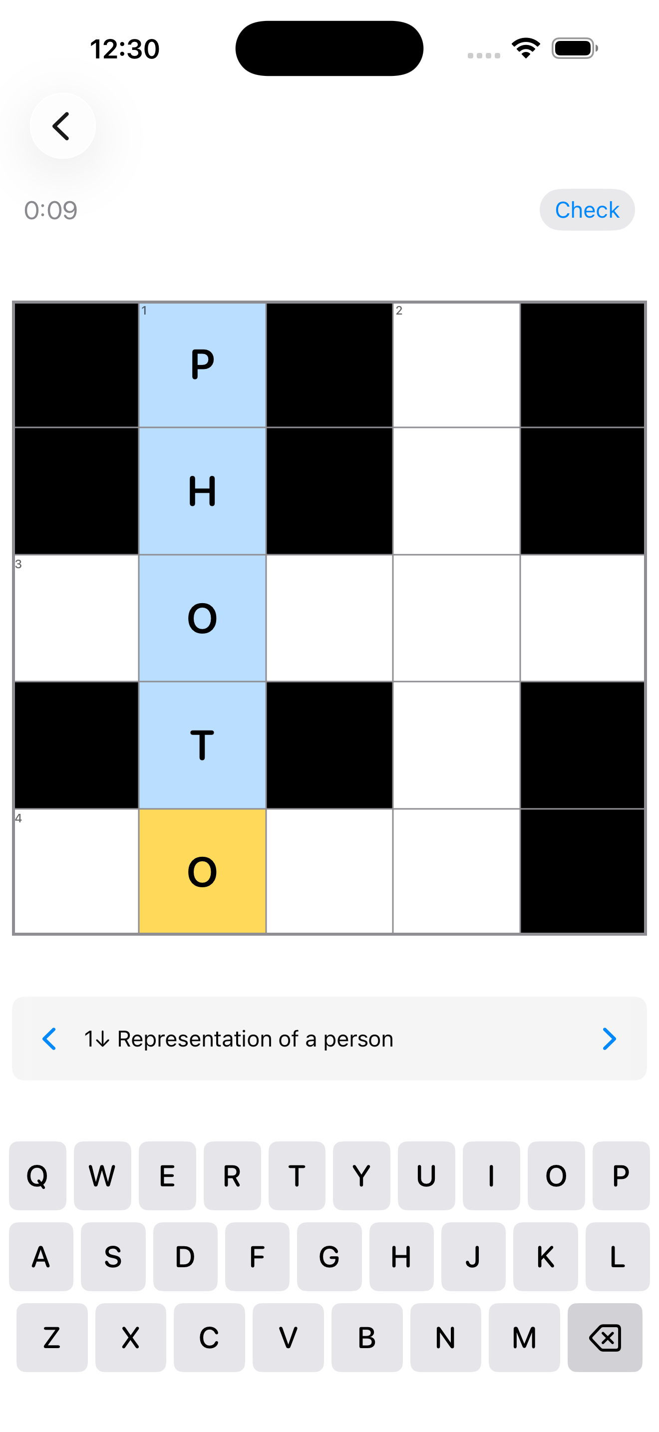Crucigram app screenshot